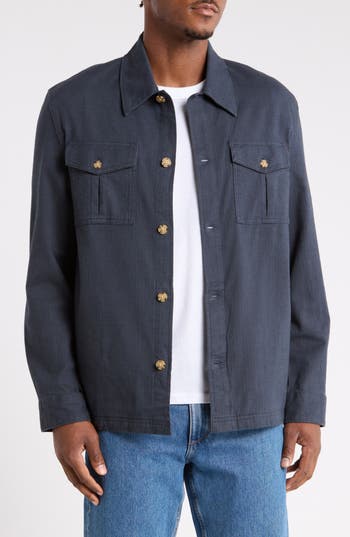 Bonobos Herringbone Overshirt In Blue