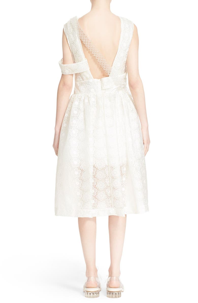Simone Rocha Bonded Lace Fit & Flare Dress, Alternate, color, 