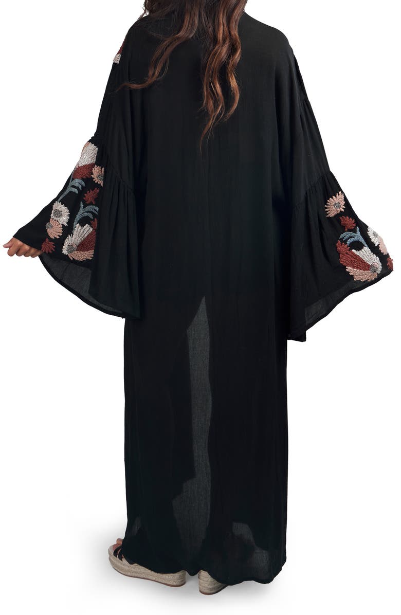 SAACHI Embroidered Caftan, Alternate, color, Black