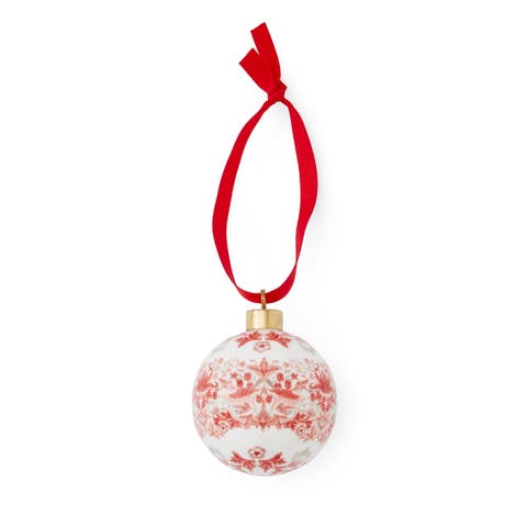 Morris & Co Bauble, Strawberry Thief Madder