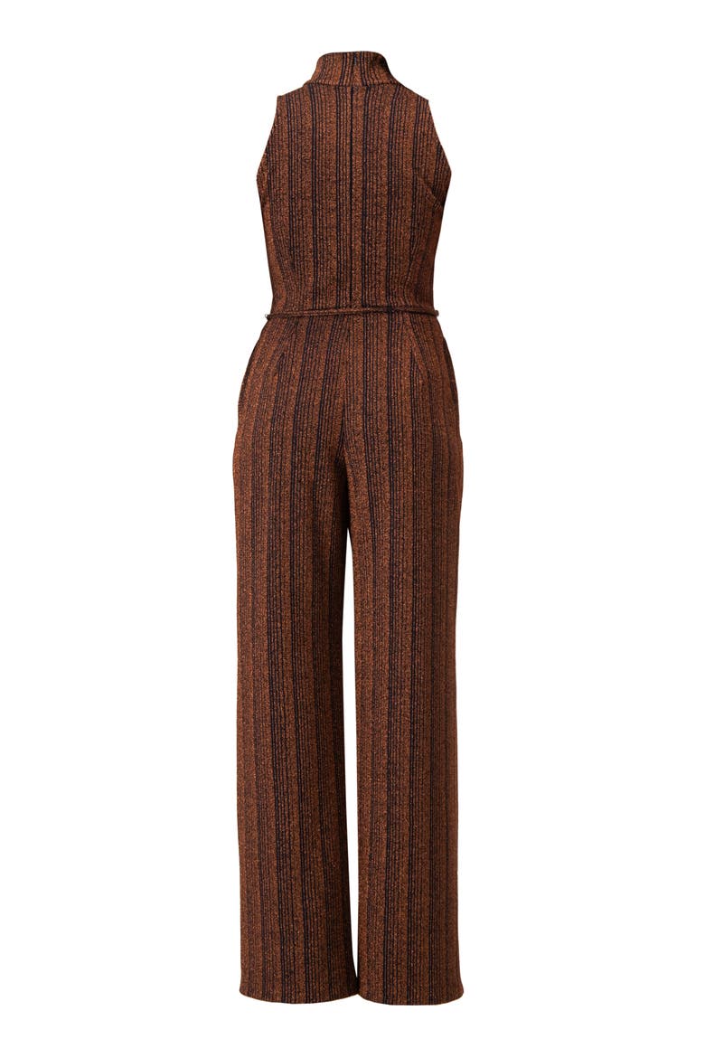 Wide-Leg Sleeveless Jumpsuit with Side Pockets, Alternate, color, Brown