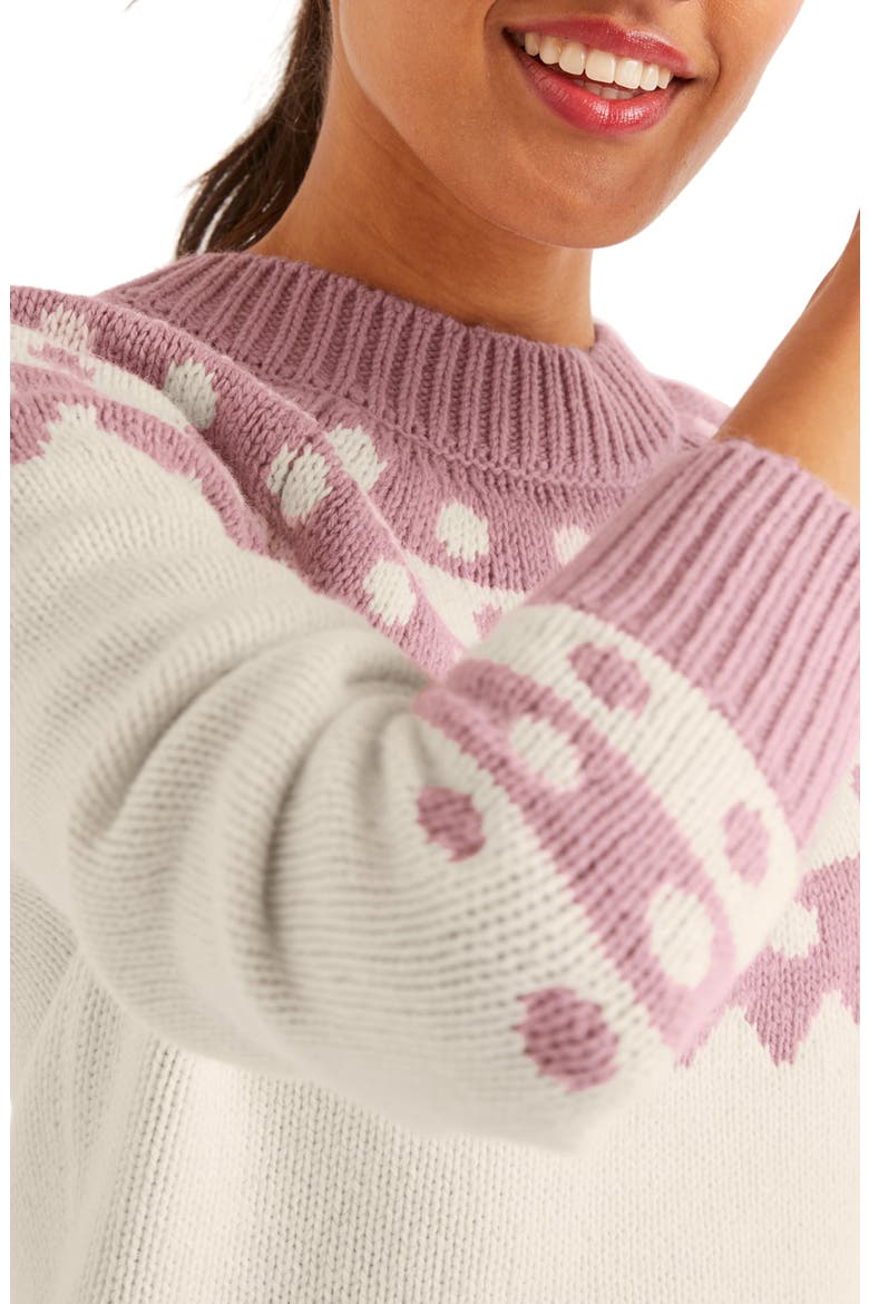 Rhea Dot Fair Isle Sweater, Alternate, color, IVORY/ PALE PINK