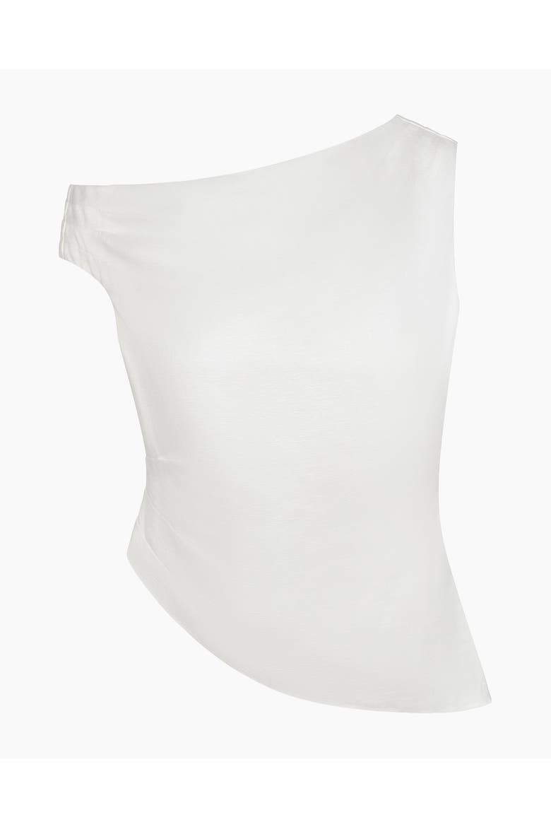 Cold Shoulder Asymmetrical Top, Alternate, color, White