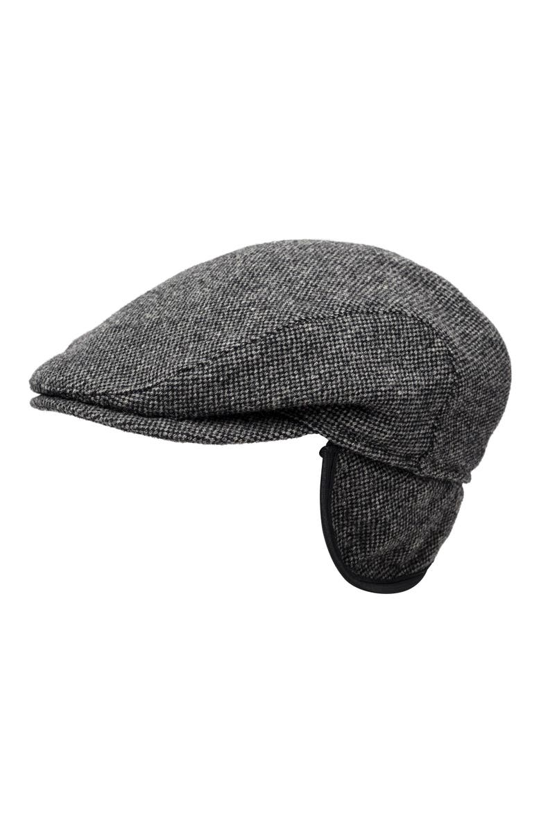 Wigens Men's Shetland Wool Slim Ivy Cap with Ear Flaps, Main, color, 