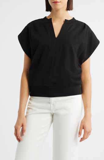 Extended Shoulder Notch Neck Top