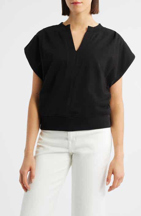Extended Shoulder Notch Neck Top