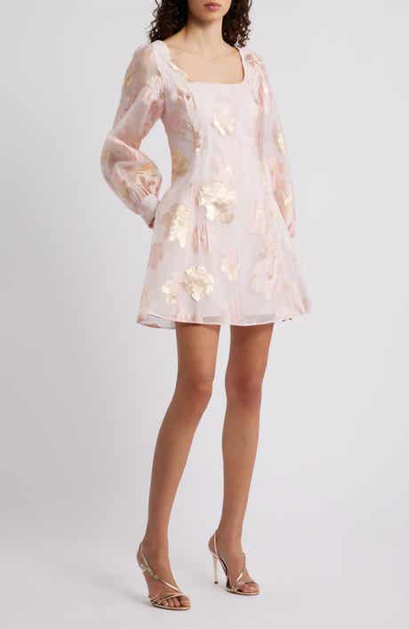 Chelsea28 Metallic Floral Jacquard Minidress