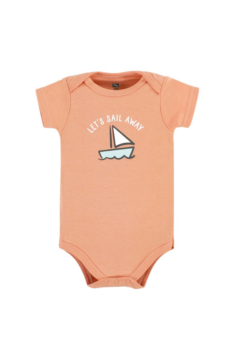 Hudson Baby Five-Piece Set of Cotton Infant All-in-One Bodysuits, Alternate, color, Fun Transportation