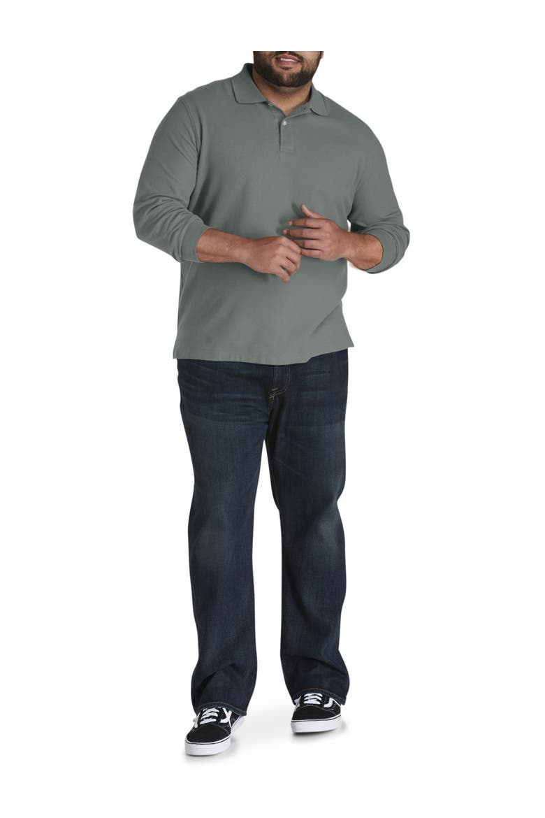 Big & Tall Honeycomb Piqué Polo Shirt, Alternate, color, CASTOR GREY