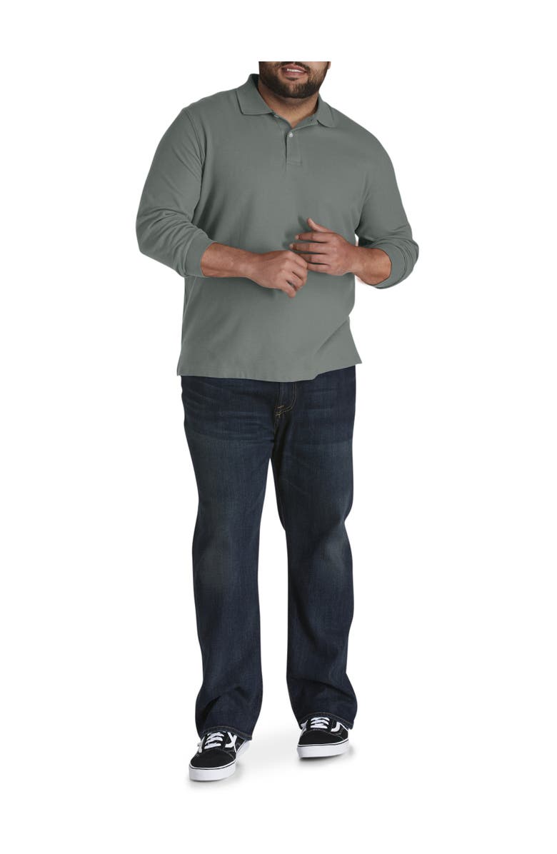 Harbor Bay by DXL Big & Tall Honeycomb Piqué Polo Shirt, Alternate, color, Castor Grey