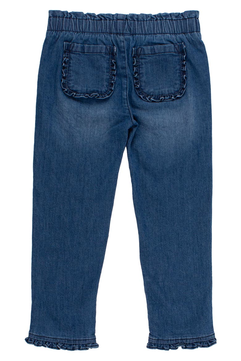 Kids' Ruffle Trim Jeans, Alternate, color, BLUE