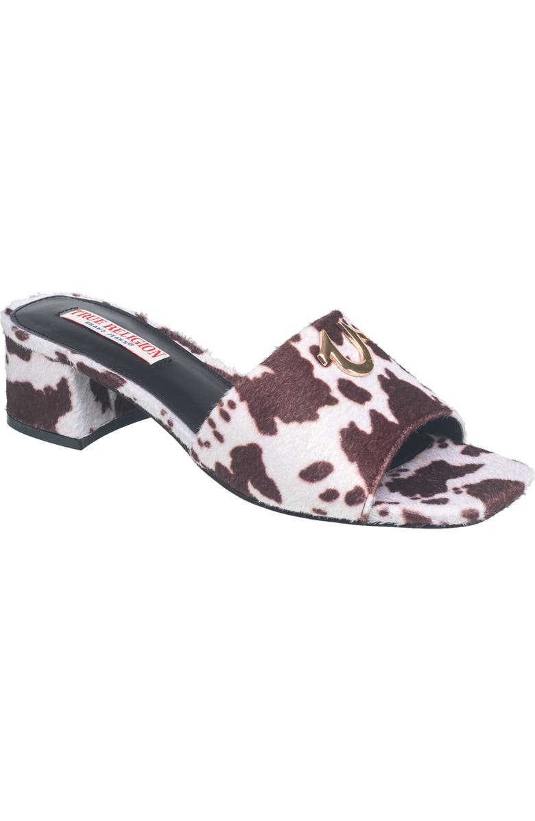 True Religion Single Strap Logo Block Heel, Main, color,