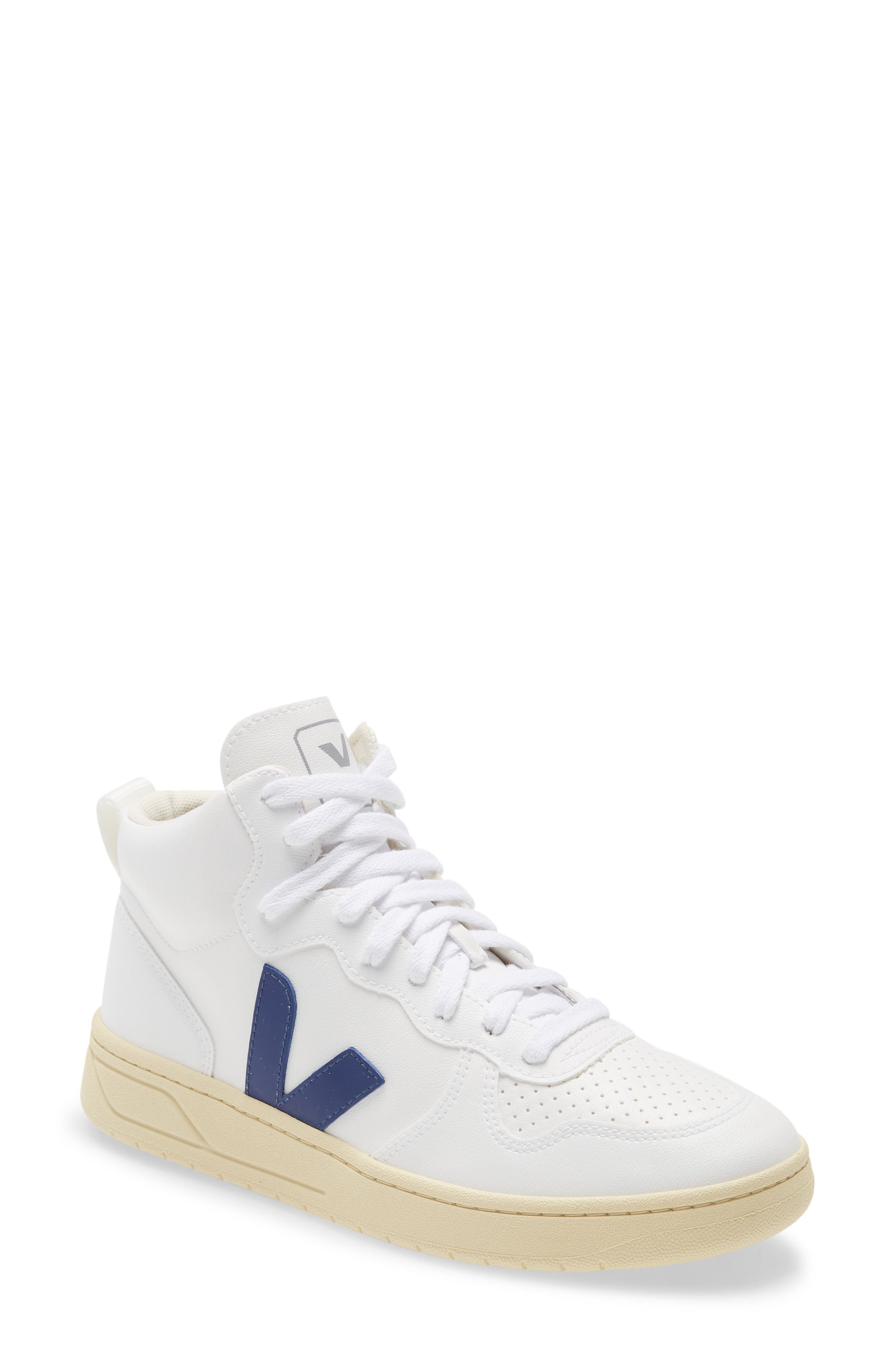 V-15 Mid Top Sneaker, Main, color, WHITE/ COBALT