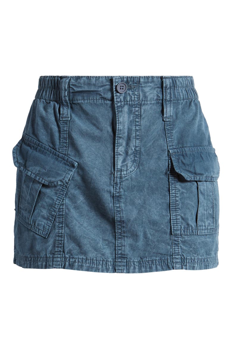 Y2K Cotton Cargo Skirt, Alternate, color, WASHED BLUE