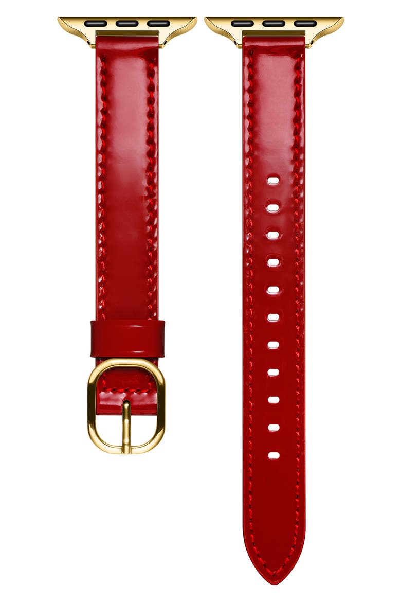 Carmen Patent Leather Watchband, Main, color, CRIMSON