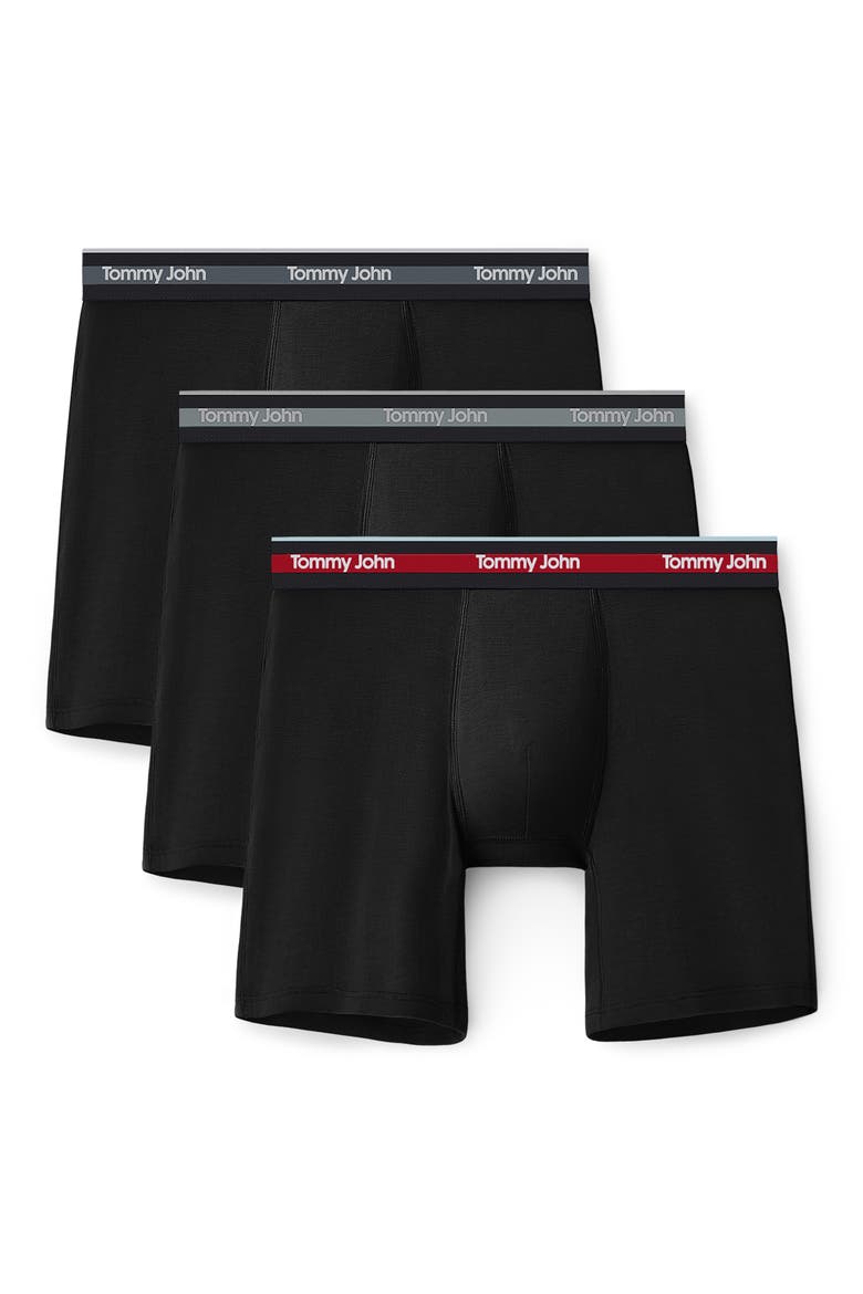 3-Pack Comfort Micro 6-Inch Boxer Briefs, Main, color, BLACK, BLACK (MONUMENT WB), BLACK (HAUTE RED WB)