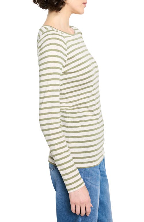 Nzt By Nic+zoe Stripe Cotton Blend T-shirt In Neutral