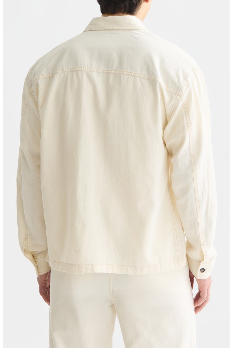 Cotton & Linen Overshirt, Alternate, color, EGGNOG