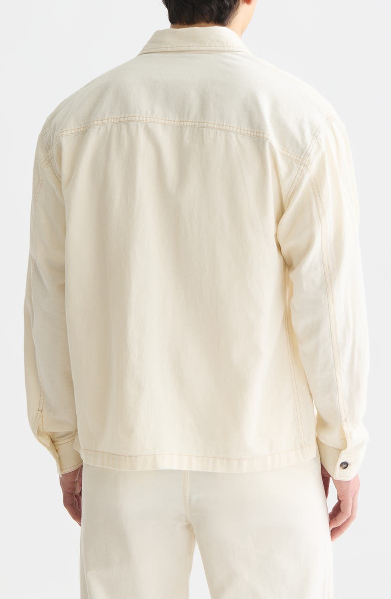 Scotch & Soda Cotton & Linen Overshirt, Alternate, color, Eggnog