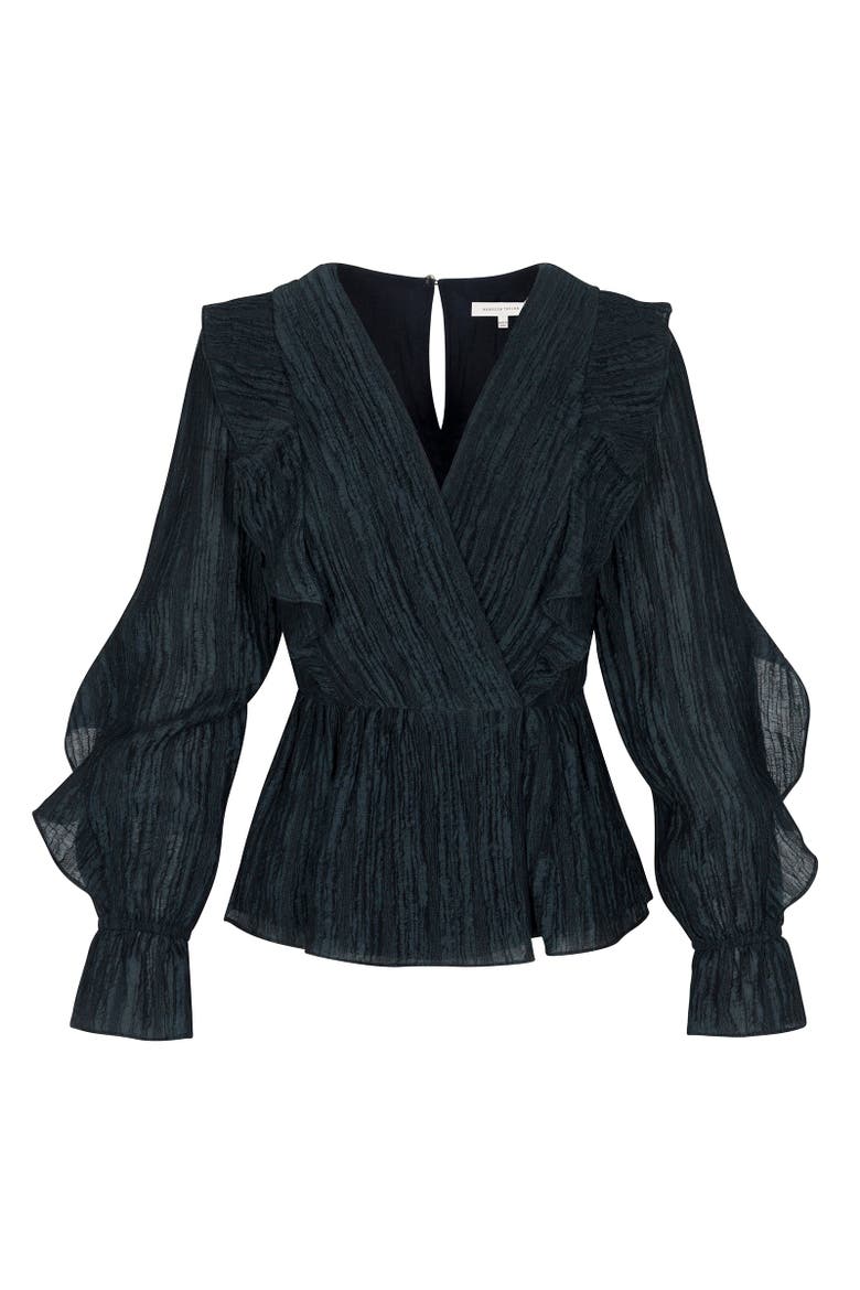 Olivia Ruffle Blouse, Alternate, color, Graphite