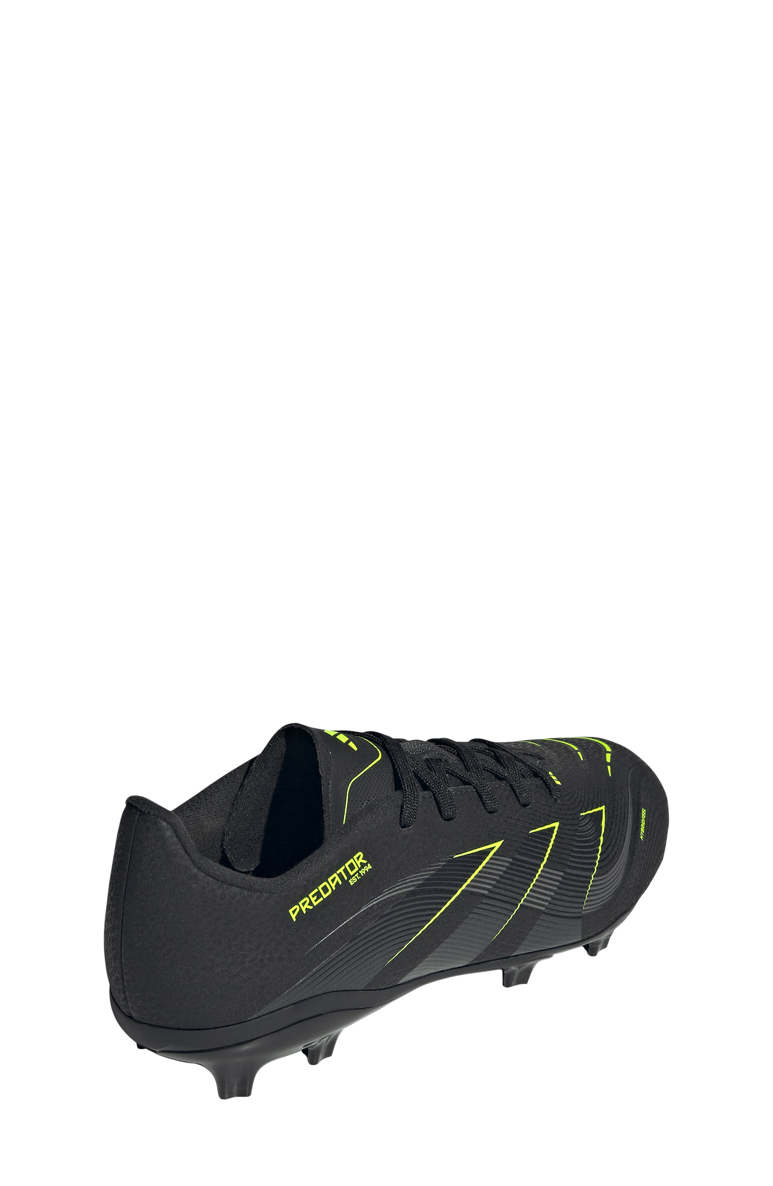 adidas Kids' Predator Club Firm/Multiground Soccer Cleat, Alternate, color, Black/ Carbon/ Lucid Lemon
