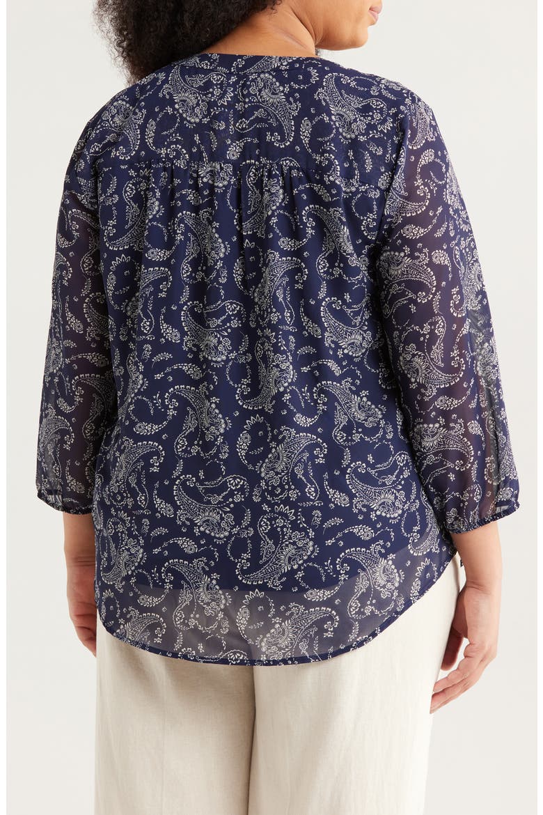 Kelly Paisley Top, Alternate, color, PACIFIC NAVY/ JONES WHITE