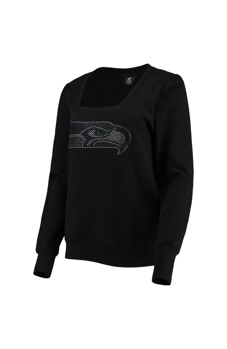 CUCE Women's Cuce Black Seattle Seahawks Winners Square Neck Pullover Sweatshirt, Alternate, color,