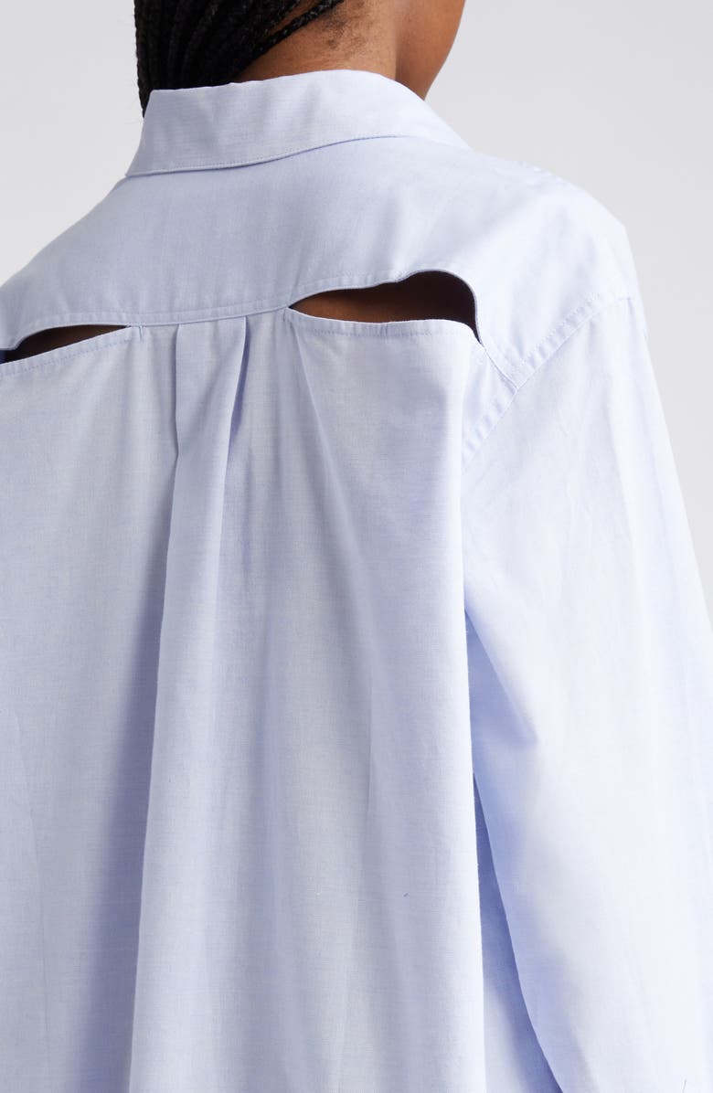 K.NGSLEY Gender Inclusive Snider Splice Cotton Button-Up Shirt, Alternate, color,