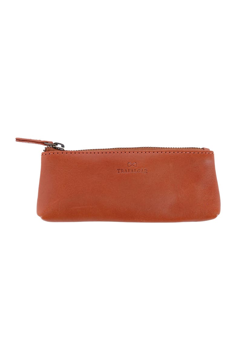 Trafalgar Sergio Leather Multimedia Elongated Zip Pouch, Main, color,