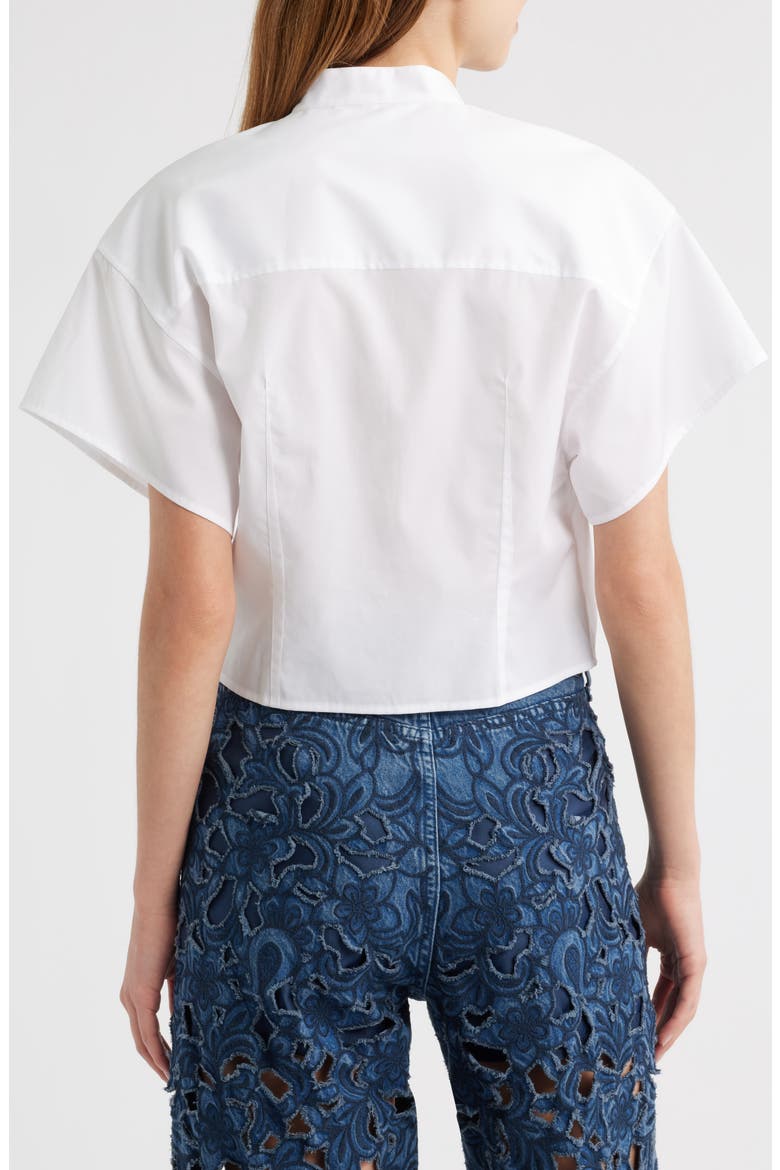 Gretchen Short Sleeve Poplin Button-Up Shirt, Alternate, color, WHITE