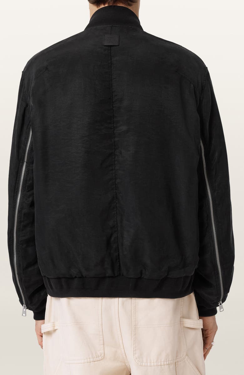AllSaints Nyx Bomber Jacket, Alternate, color, Black