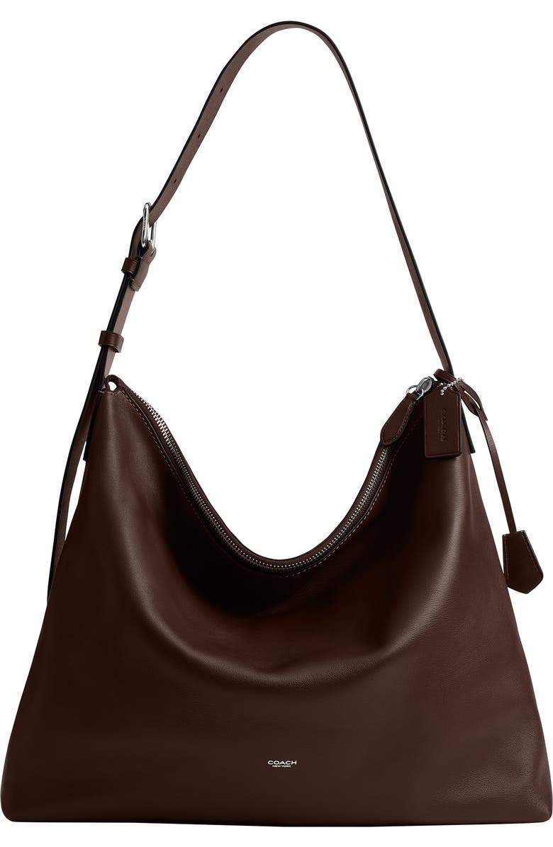 COACH Mott Leather Messenger Bag, Main, color, Maple