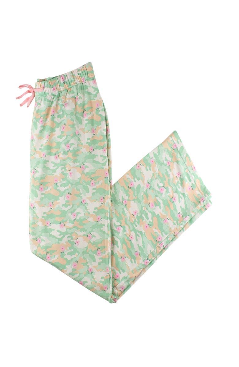 RuffleButts Modal Blend Gender Inclusive Adult Pajama Pants, Main, color, Sage Blossom Camo