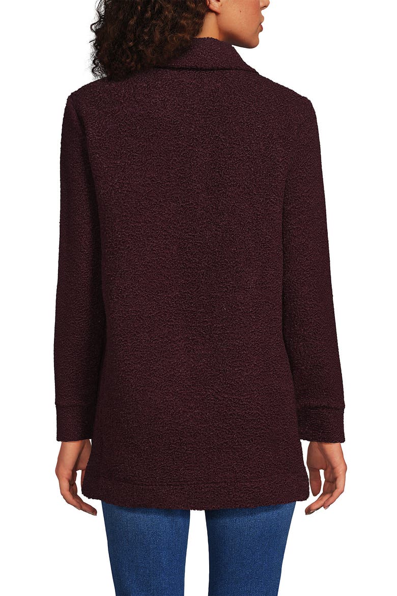 Tall Boucle Fleece Coat, Alternate, color, Lush Burgundy