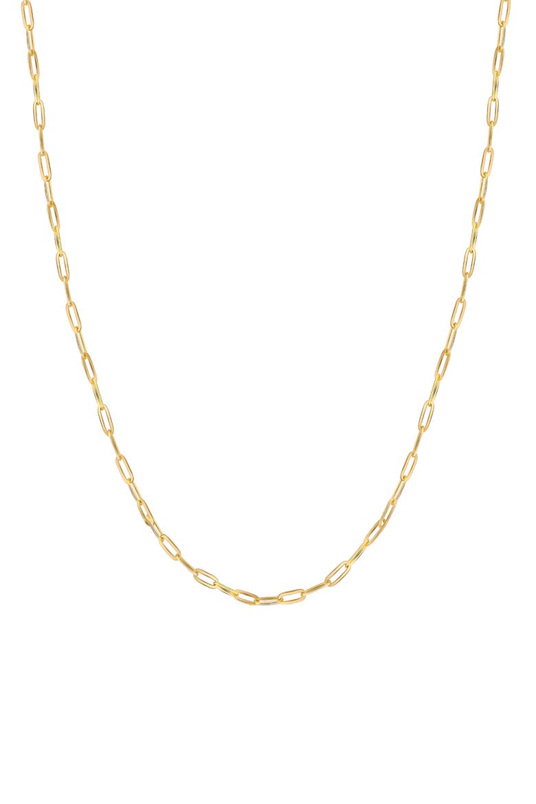 14K Yellow Gold Hollow 8mm Paper Clip Chain Necklace, Main, color, GOLD