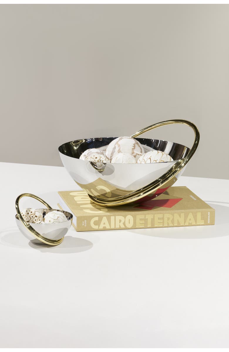 ANNA New York Ring Fruit Bowl, Alternate, color, Silver And Gold