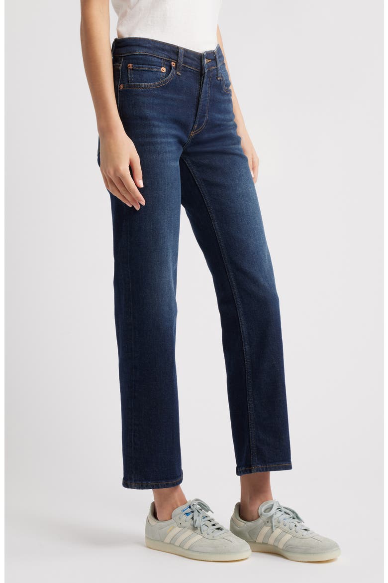 Slim Straight Crop Jeans, Alternate, color, BARELY WORN