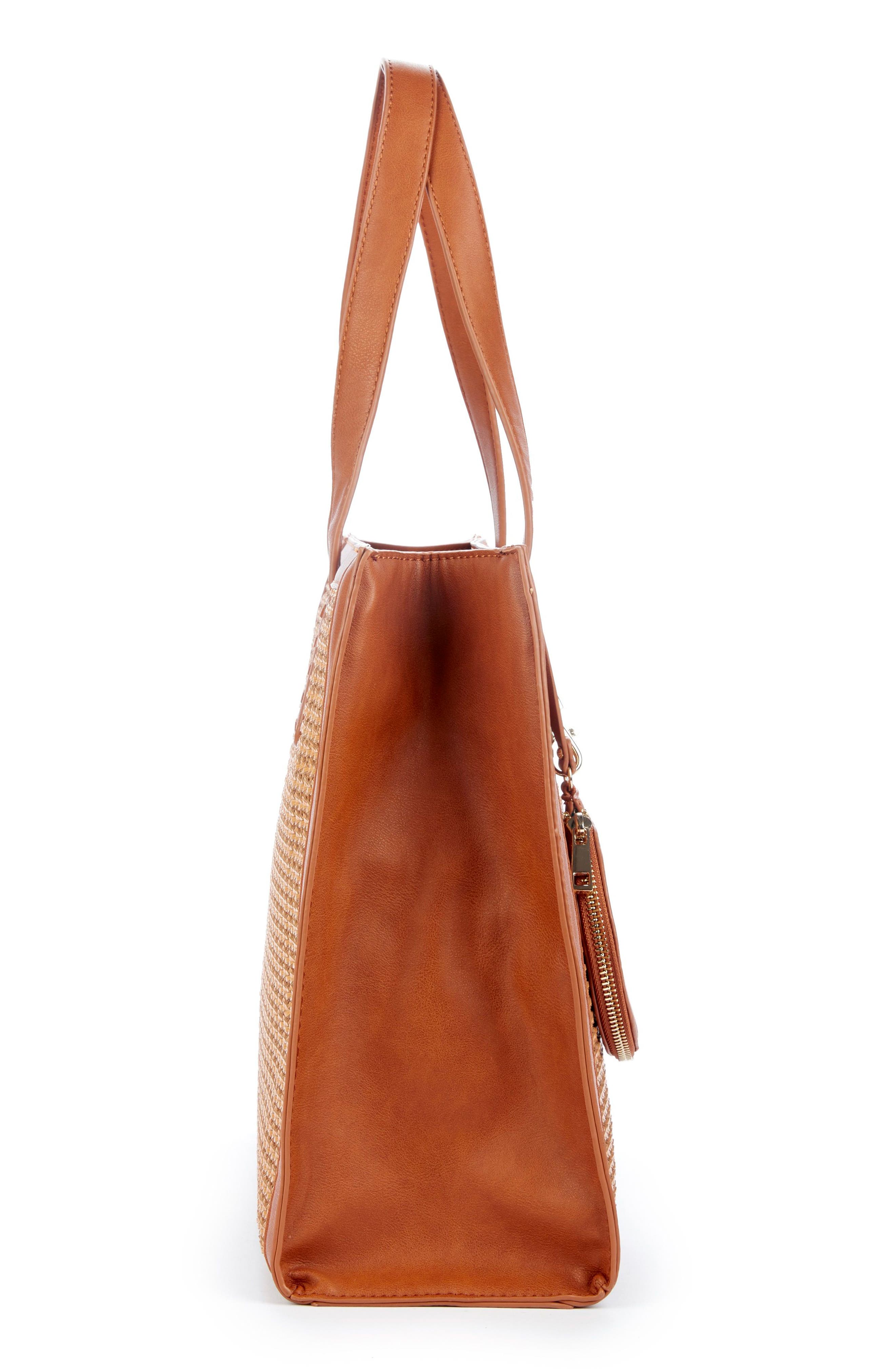 Nikole Faux Leather Tote, Alternate, color, CAMEL