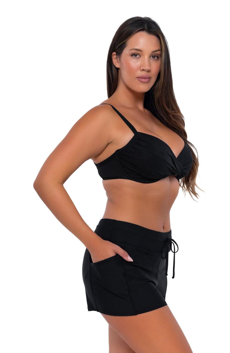 Sunsets Laguna Swim Short Bottoms, Alternate, color, Black