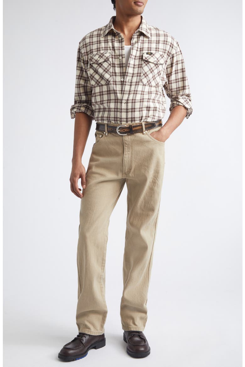 Workshop Plaid Flannel Button-Up Shirt, Alternate, color, SAND PLAID