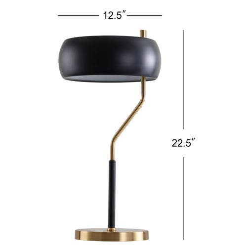 Jonathan Y Oskar 22.5" Moody Metal Led Desk Lamp, Black/brass Gold In Black/brass Gold