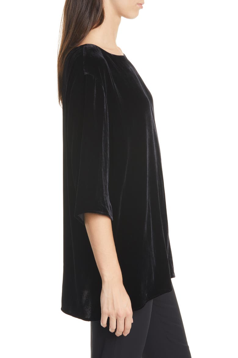 Ballet Neck Boxy Top, Alternate, color, BLACK