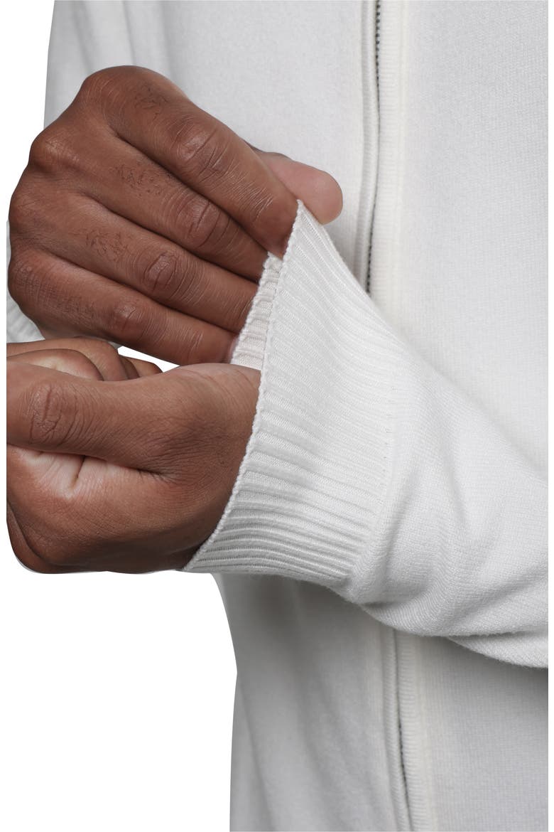 Mock Neck Full Zip Sweater, Alternate, color, OFF WHITE