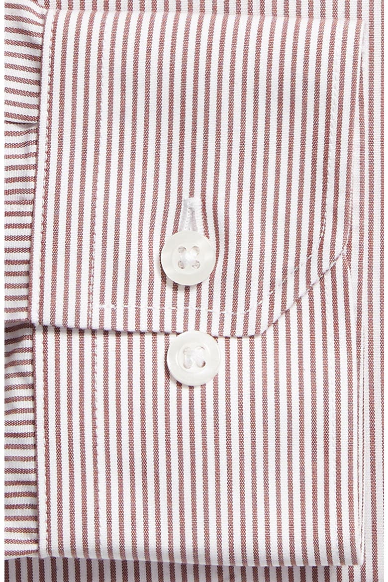 Trim Fit Stripe Dress Shirt, Alternate, color, BURGUNDY