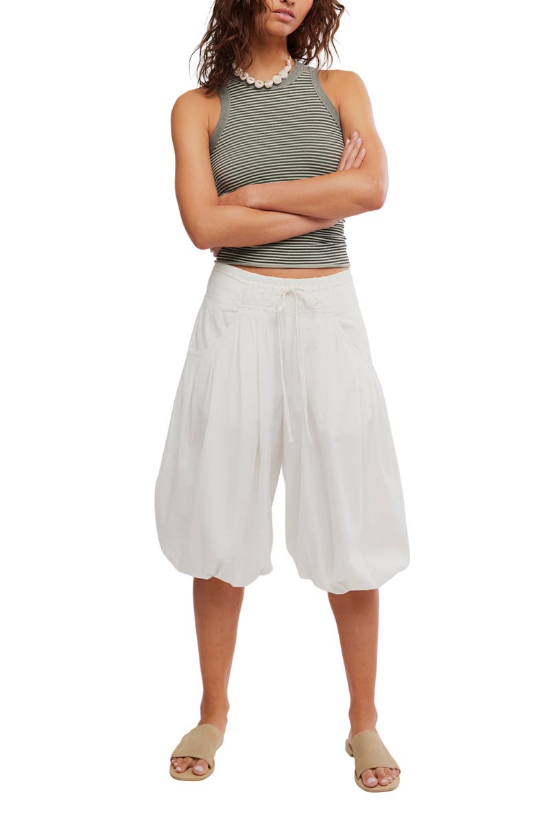 Free People Calle Bubble Crop Cotton Blend Pants, Alternate, color, Tofu