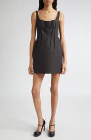 Marni Pleated Square Neck Minidress