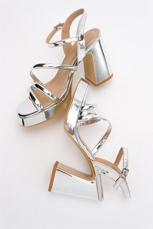 Prologue Shoes Heas Platform Sandal In Silver