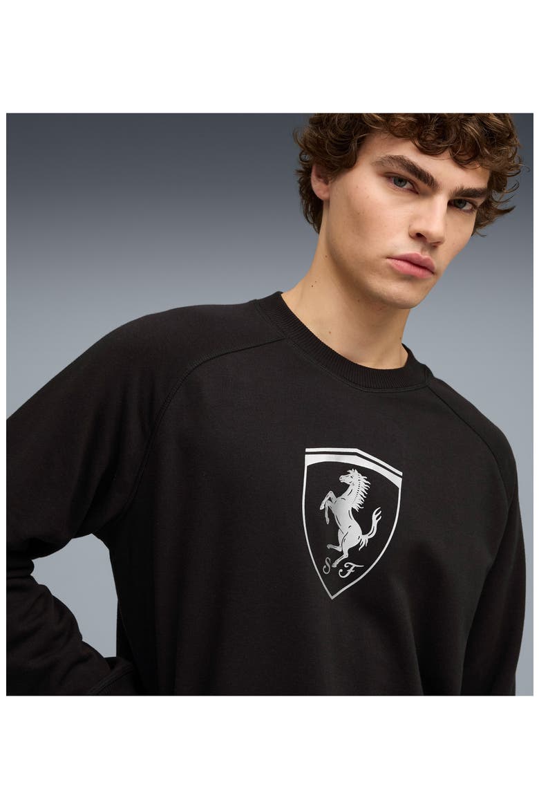 Scuderia Ferrari Sportswear Shield Crewneck Sweatshirt, Alternate, color, PUMA BLACK