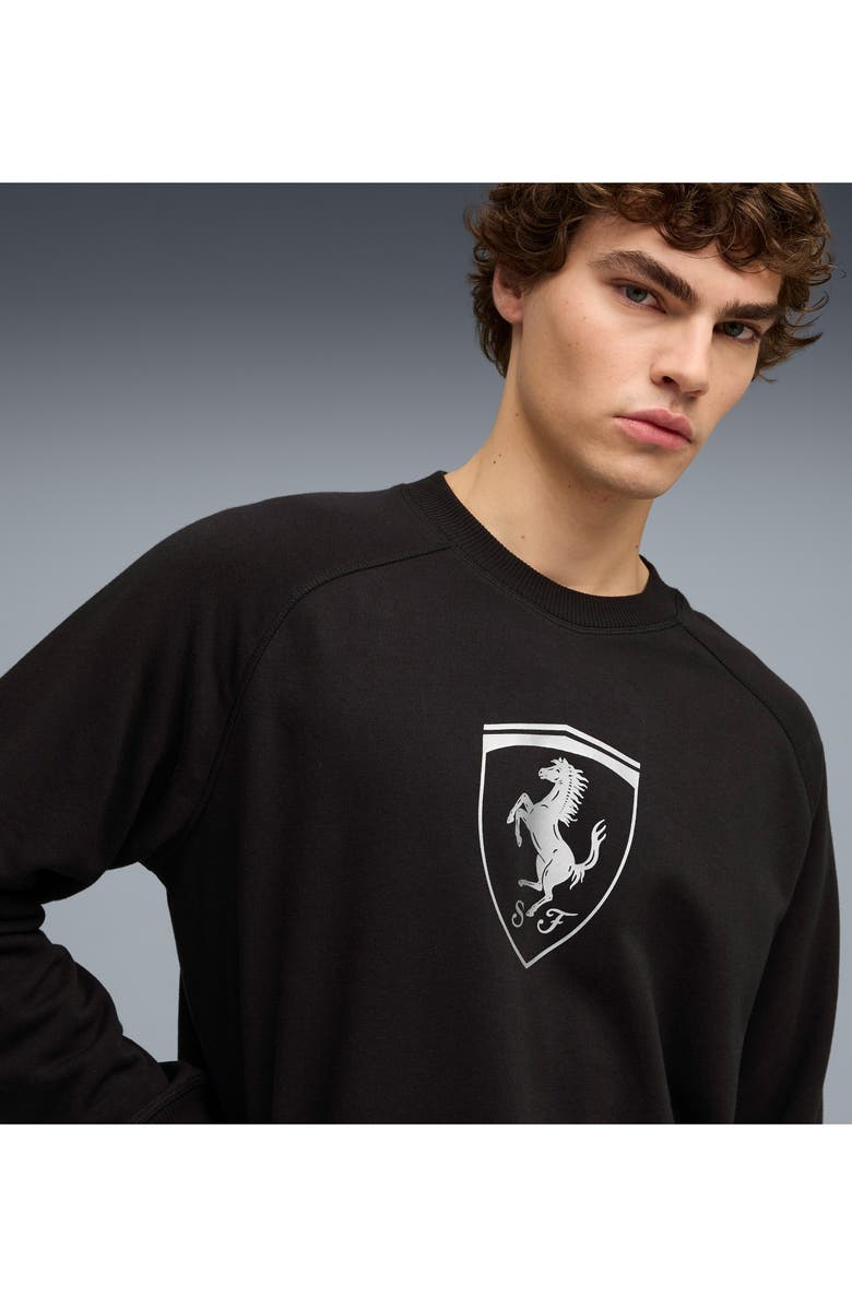 PUMA Scuderia Ferrari Sportswear Shield Crewneck Sweatshirt, Alternate, color, Puma Black