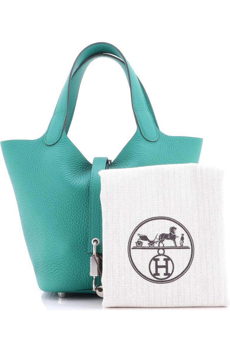 Pre-Owned Hermes Picotin Lock Bag Clemence PM, Alternate, color, Vert Jade